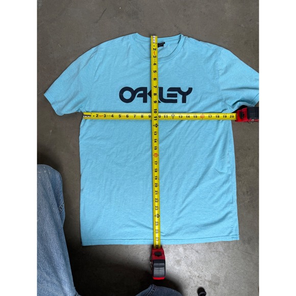 Oakley Mens Regular Fit Graphic Logo T-Shirt Light Blue Heather Short Sleeve L - Picture 7 of 9